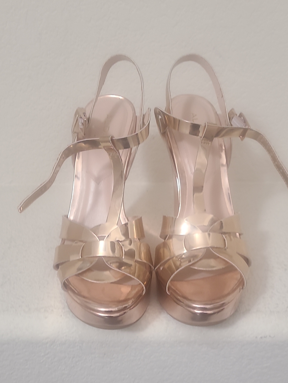 Aldo Rose Gold Wedge Slingback Sandals
